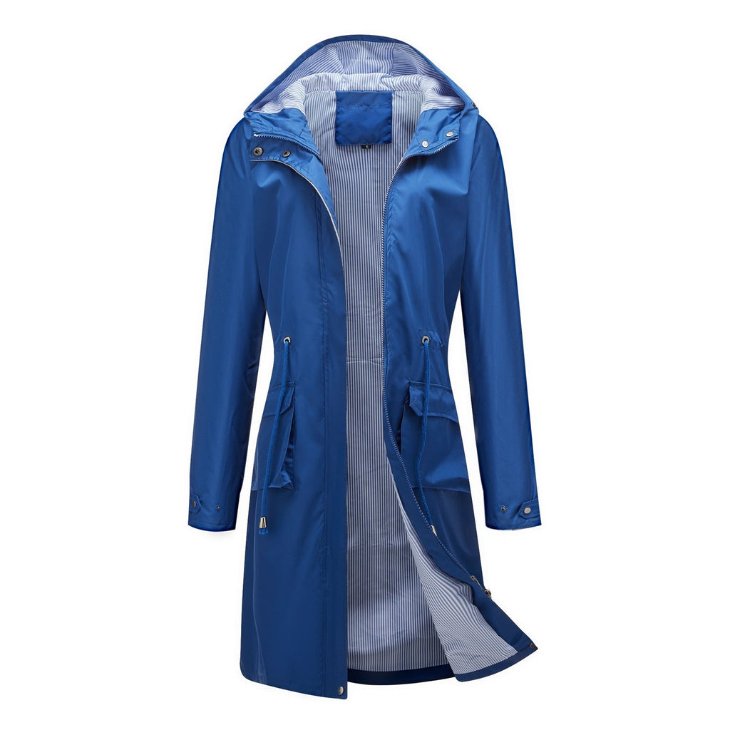 Lise-Sophie | Lange Jacke mit Kapuze und wasserabweisendem Stoff