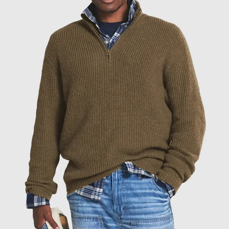 Wighard | Lässiger Herrenpullover mit Reißverschluss
