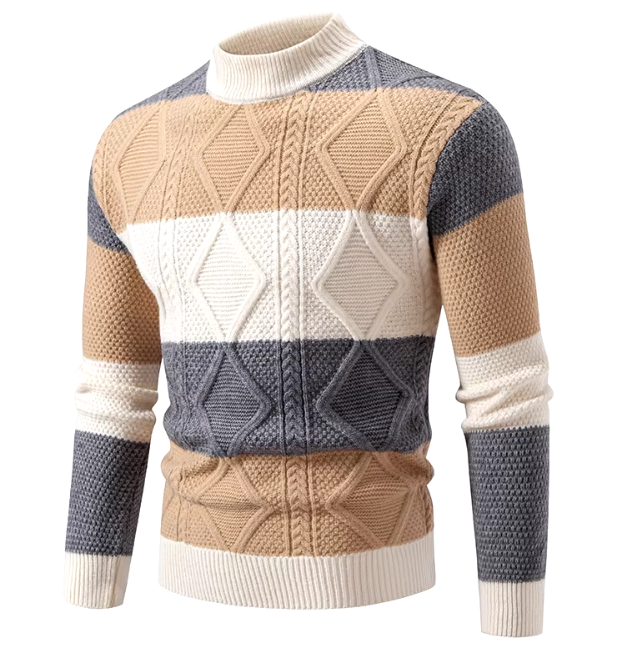 Selmar | Gestreifter Zopfstrickpullover