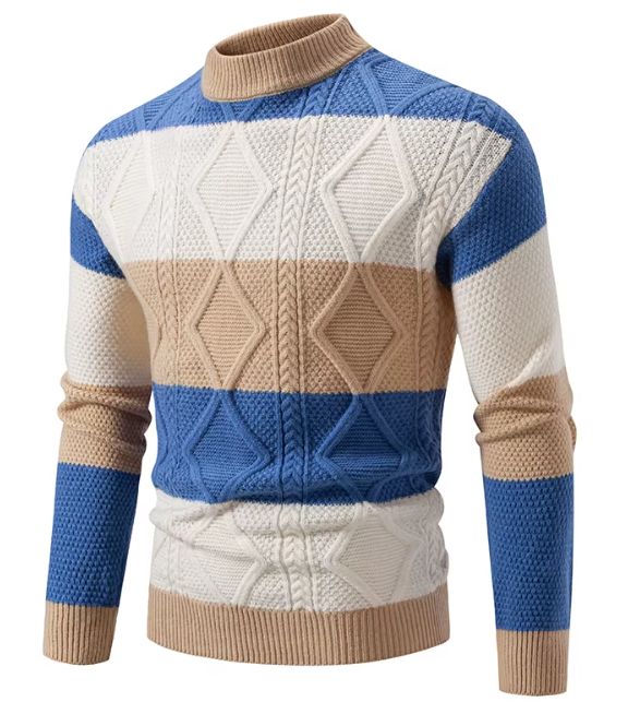 Selmar | Gestreifter Zopfstrickpullover