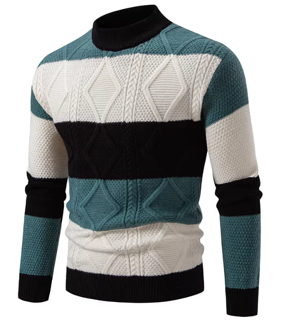 Selmar | Gestreifter Zopfstrickpullover