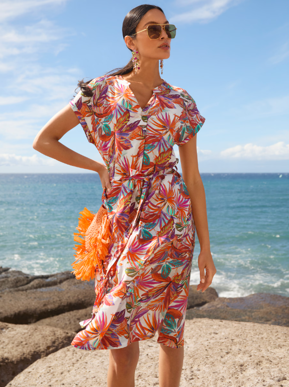 Madeleine | Sommerkleid mit Palmenprint