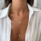 Christel | Lariat-Kette mit Zirkonia-Tropfen