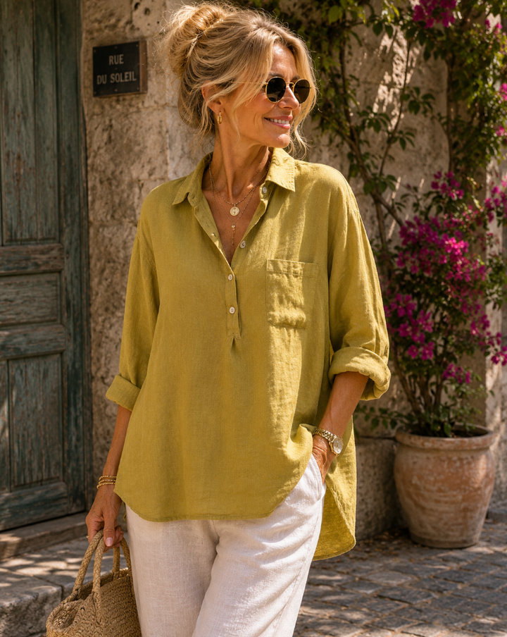 Vega | Oversized Leinen-Bluse