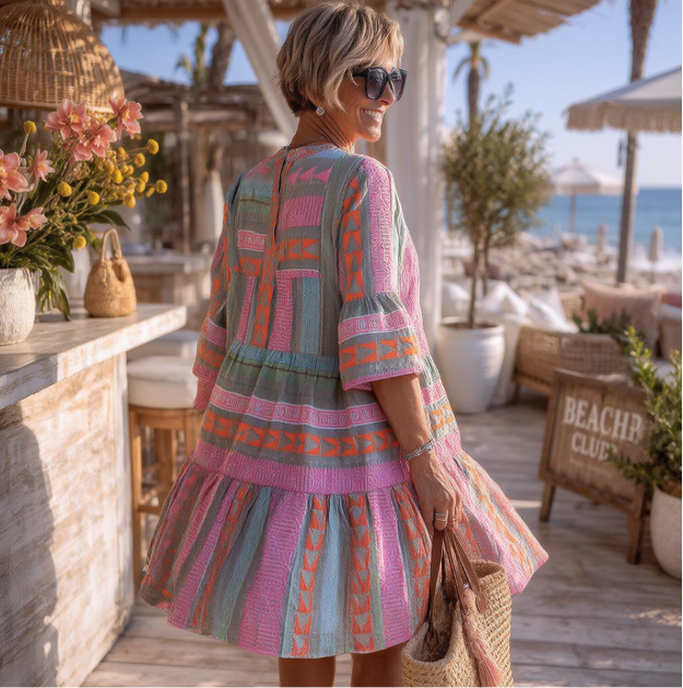 Emma | Artisan Leinen-Baumwoll-Wochenendkleid