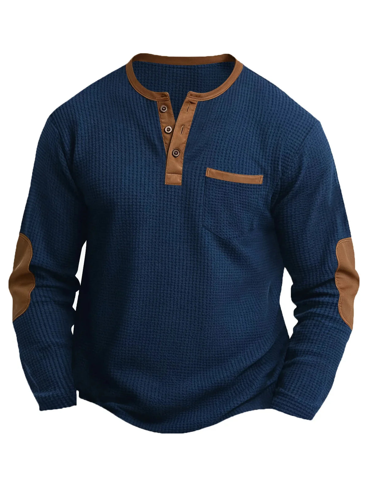 Frank | Henley-Pullover mit Waffelstruktur