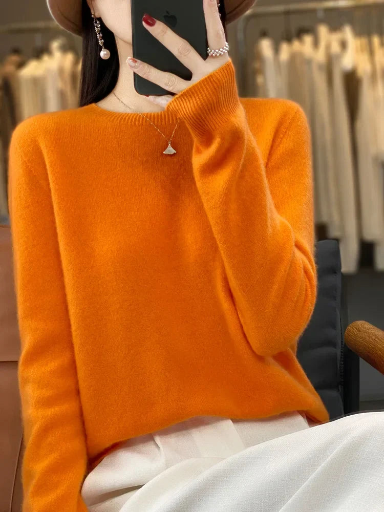 Anja | Schlichter Strickpullover in zwanzig Farben