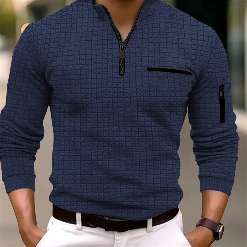 Lorenz | Herren-Pullover mit Reißverschluss und Struktur