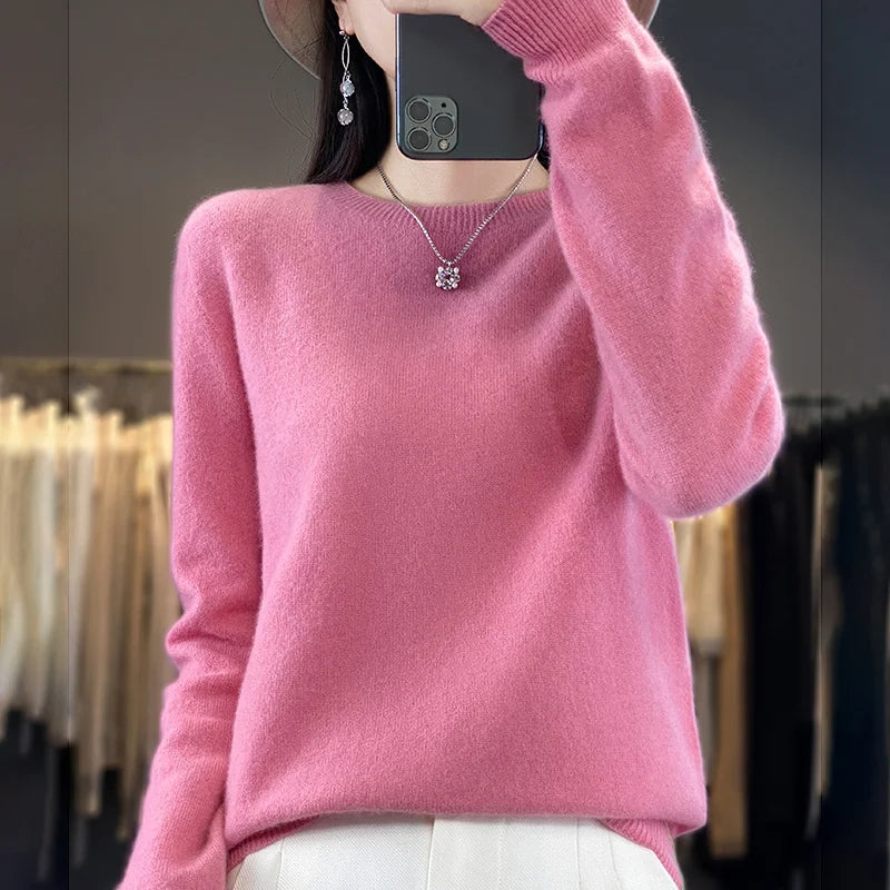 Anja | Schlichter Strickpullover in zwanzig Farben