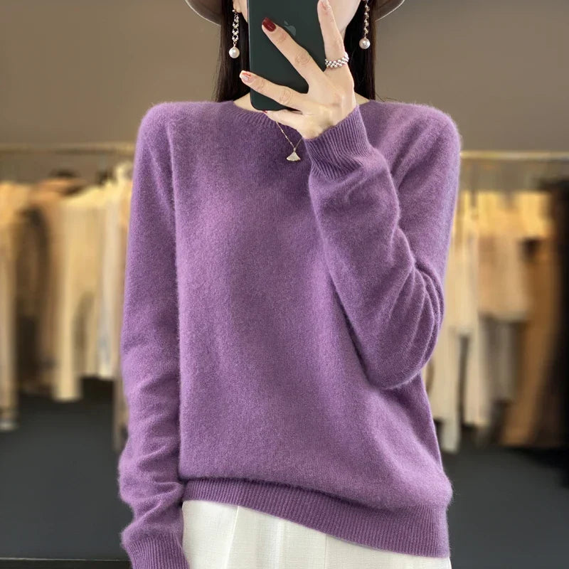 Anja | Schlichter Strickpullover in zwanzig Farben