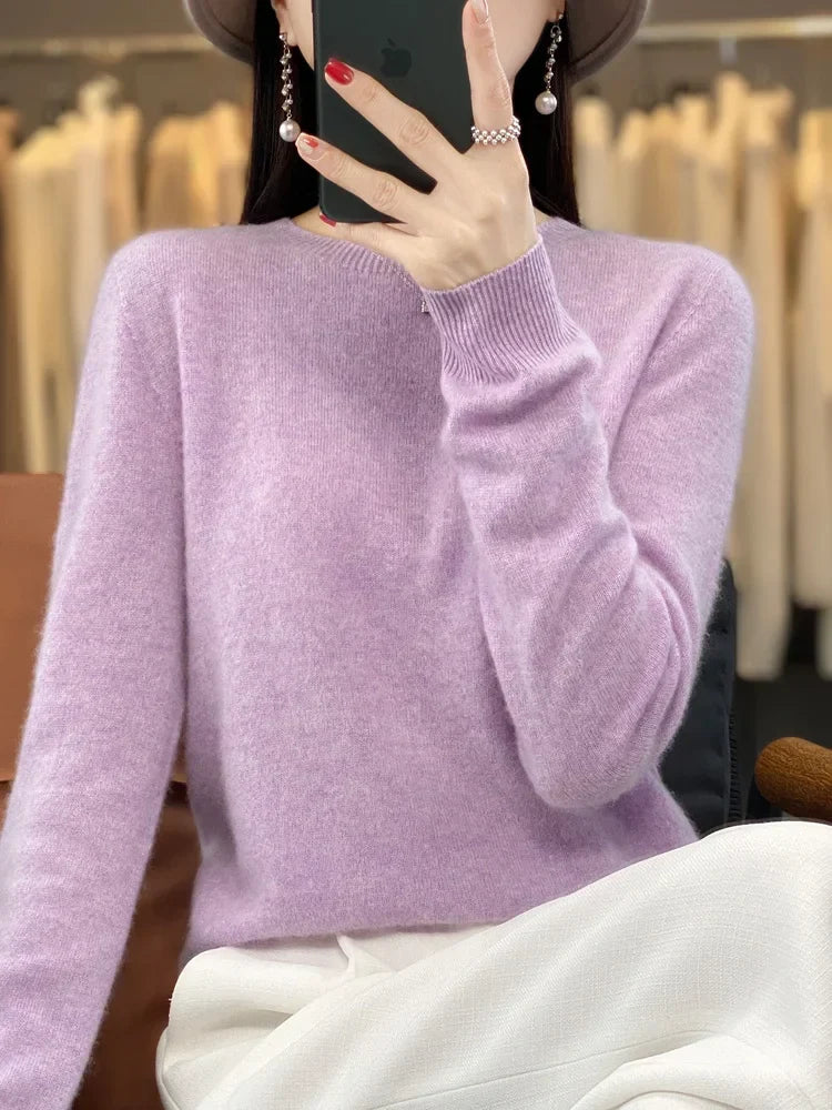 Anja | Schlichter Strickpullover in zwanzig Farben