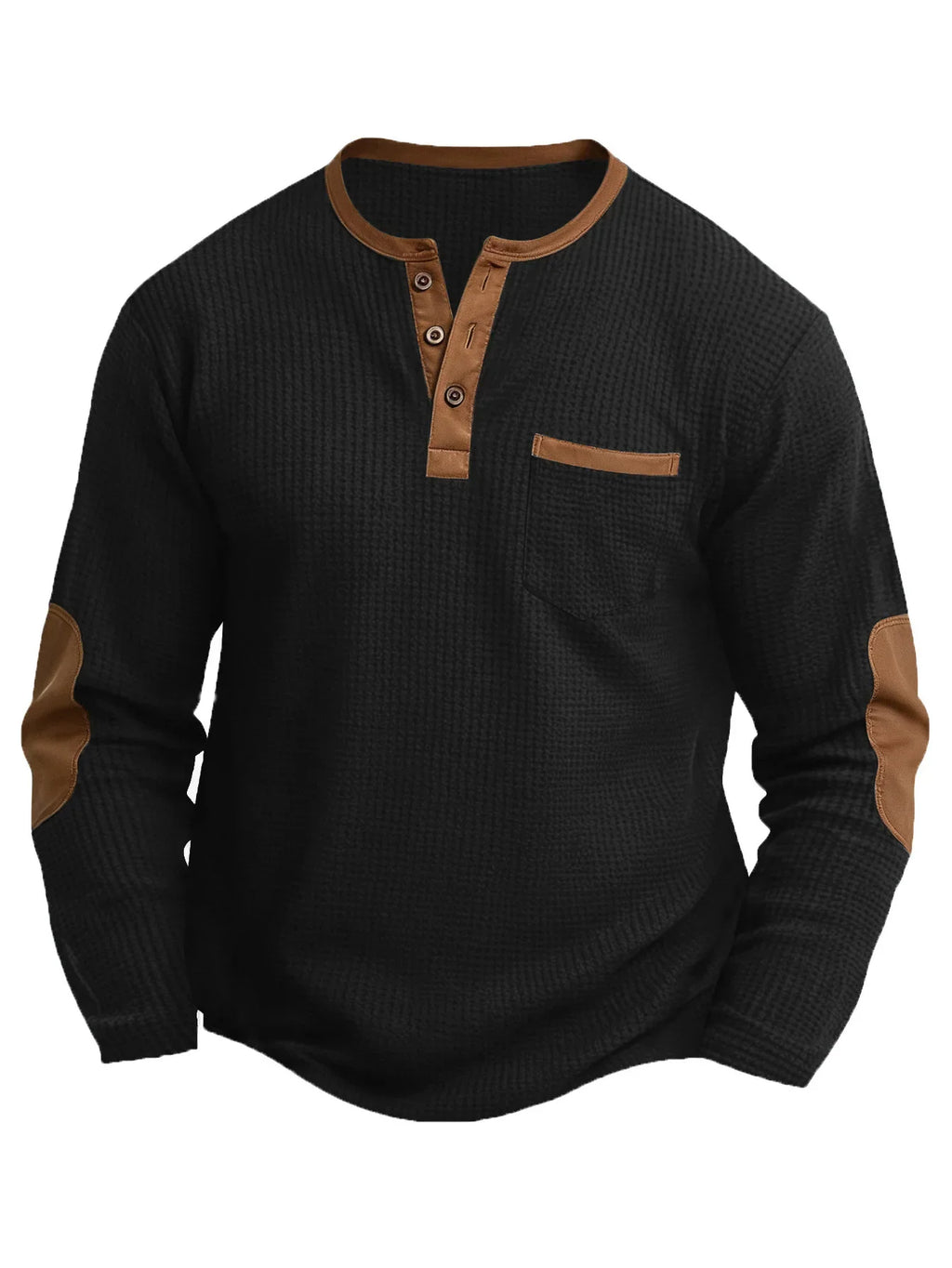 Frank | Henley-Pullover mit Waffelstruktur