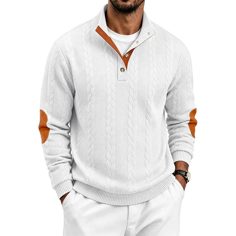 Michael | Klassischer Zopfstrickpullover mit Stehkragen
