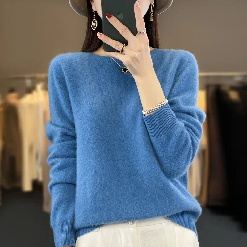 Anja | Schlichter Strickpullover in zwanzig Farben