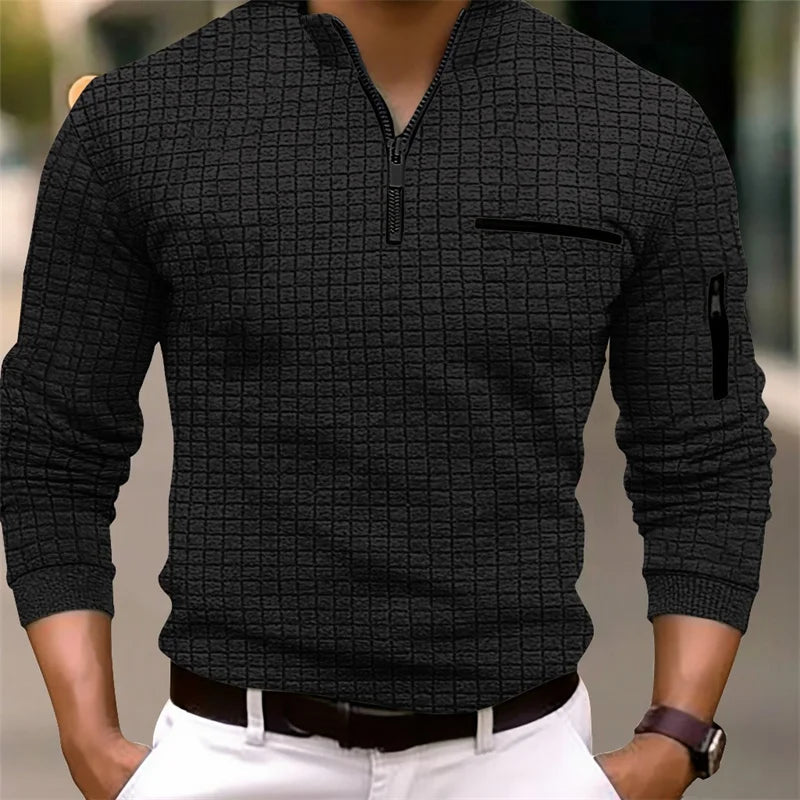 Lorenz | Herren-Pullover mit Reißverschluss und Struktur