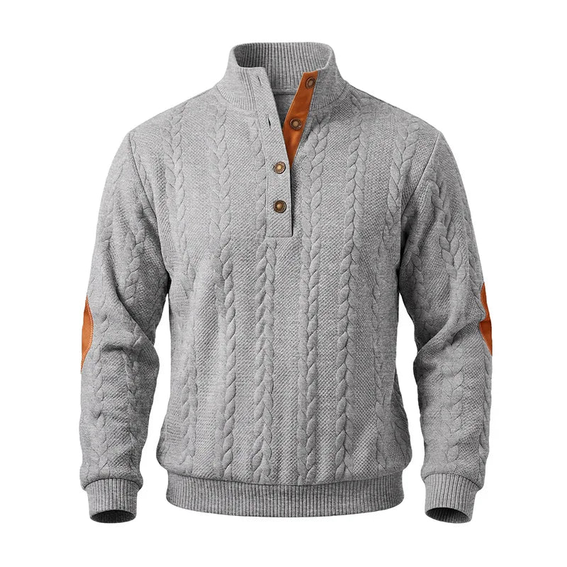 Michael | Klassischer Zopfstrickpullover mit Stehkragen