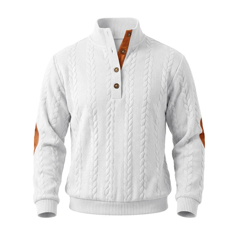 Michael | Klassischer Zopfstrickpullover mit Stehkragen