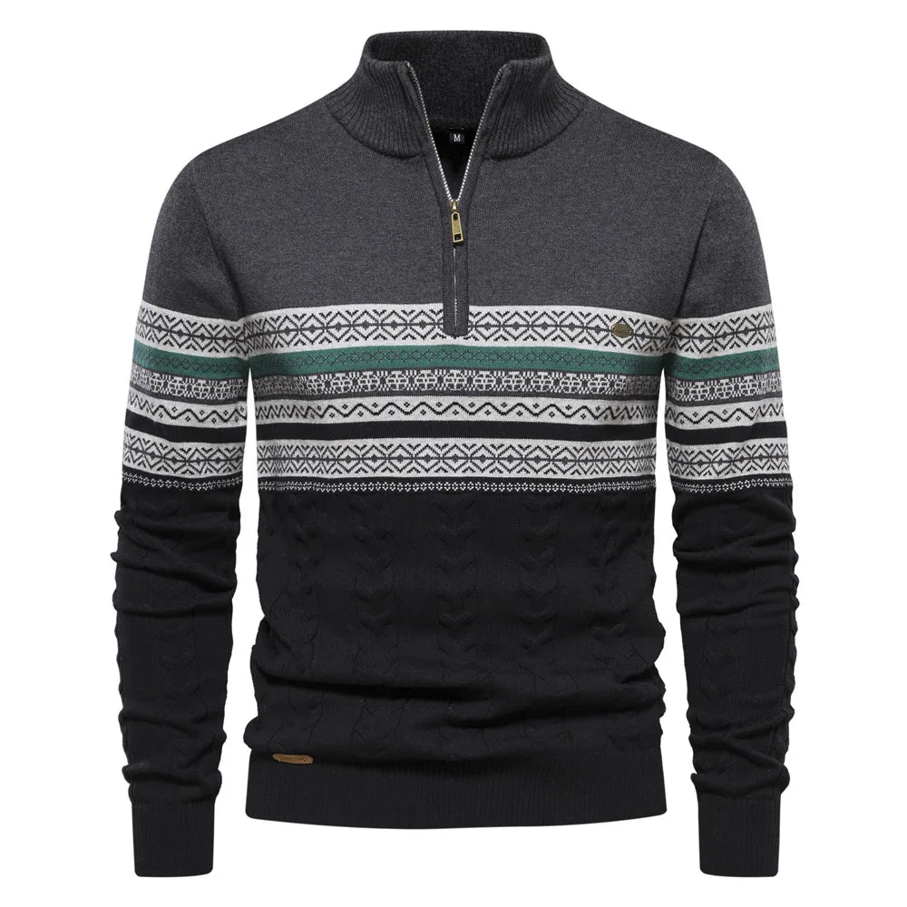 Hartmut | Luxuriöser Herrenpullover mit Reißverschluss