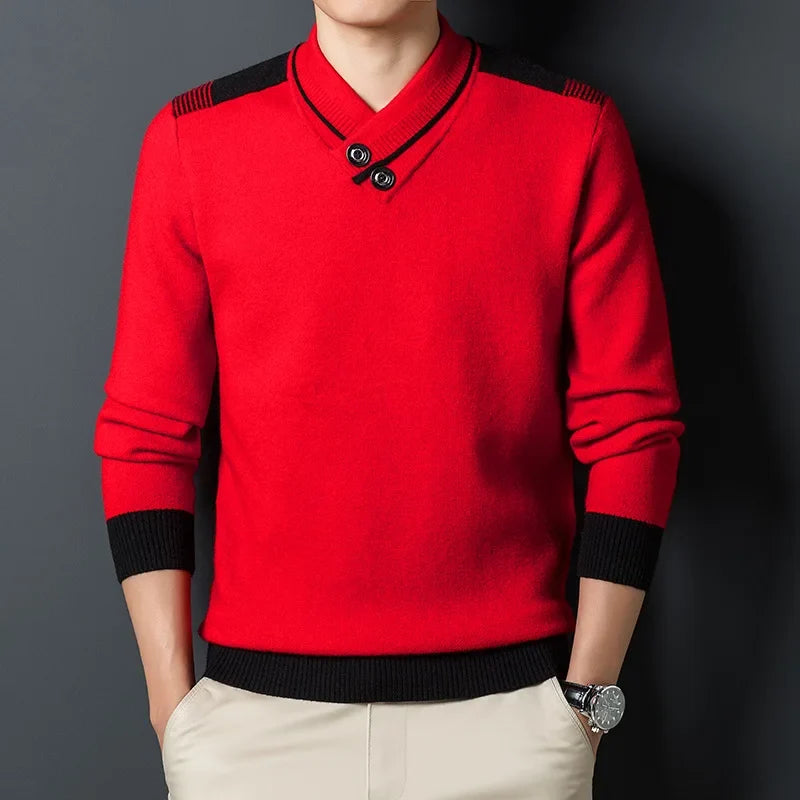 Udo | Klassischer Pullover mit Knopfleiste