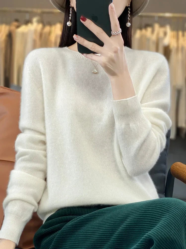 Anja | Schlichter Strickpullover in zwanzig Farben