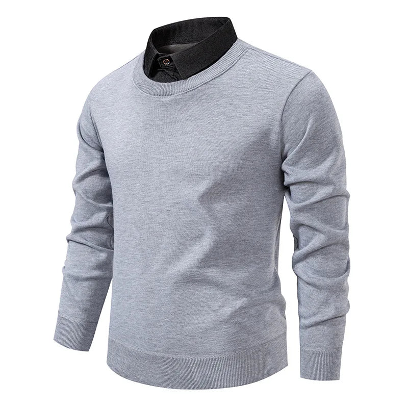 Giselher | Lässiger Pullover mit Hemdkragen