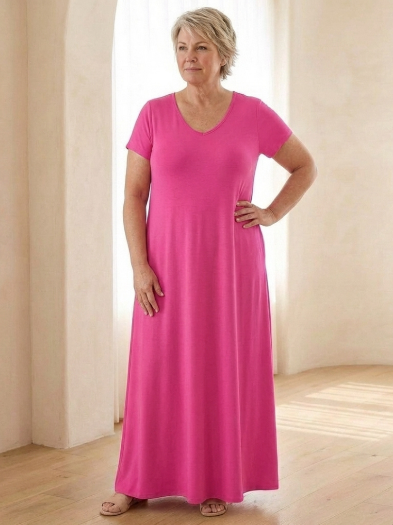 Samira | Maxikleid mit V-Ausschnitt und Taschen