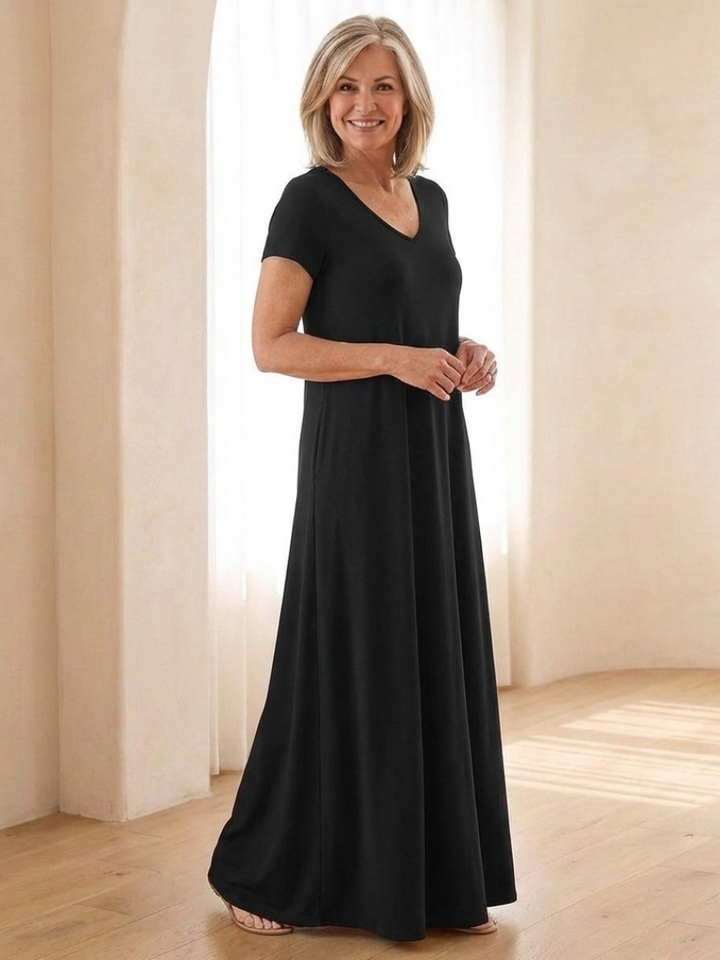 Samira | Maxikleid mit V-Ausschnitt und Taschen