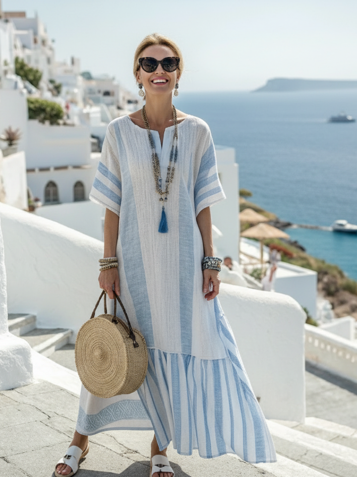 Ines | Gestreiftes Sommer-Maxikleid