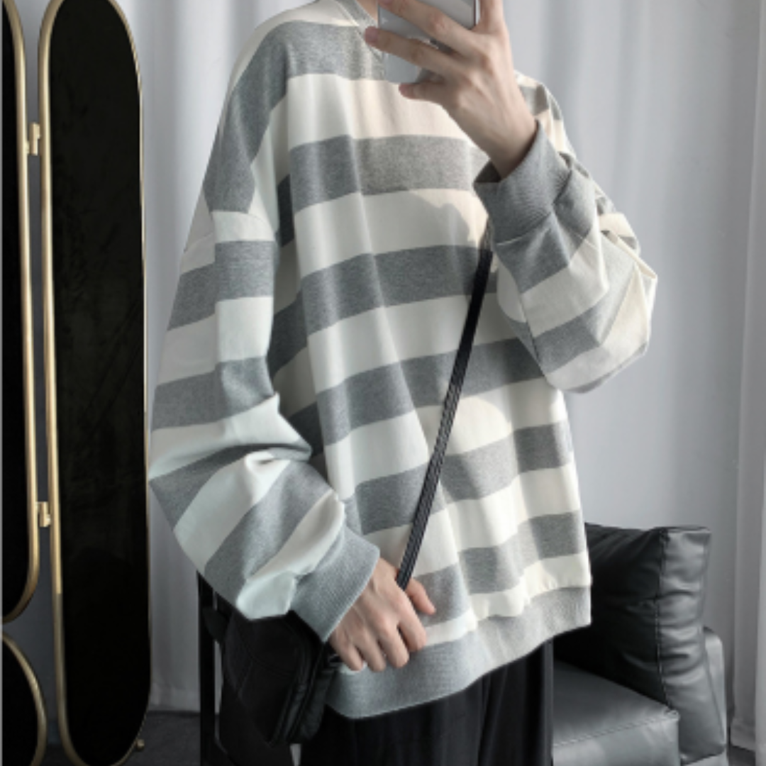 Monika | Oversize-Pullover mit breitem Streifenmuster
