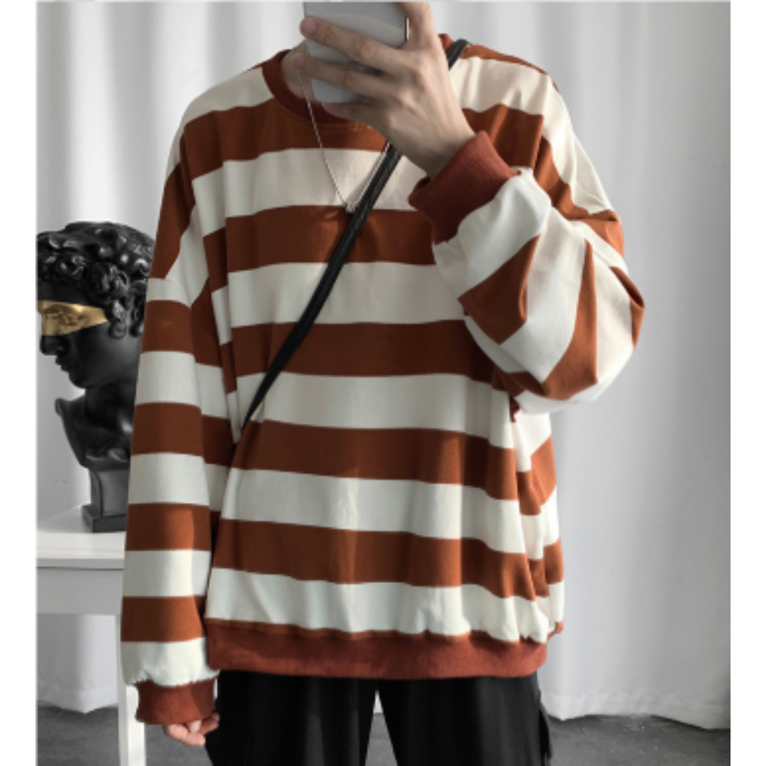 Monika | Oversize-Pullover mit breitem Streifenmuster