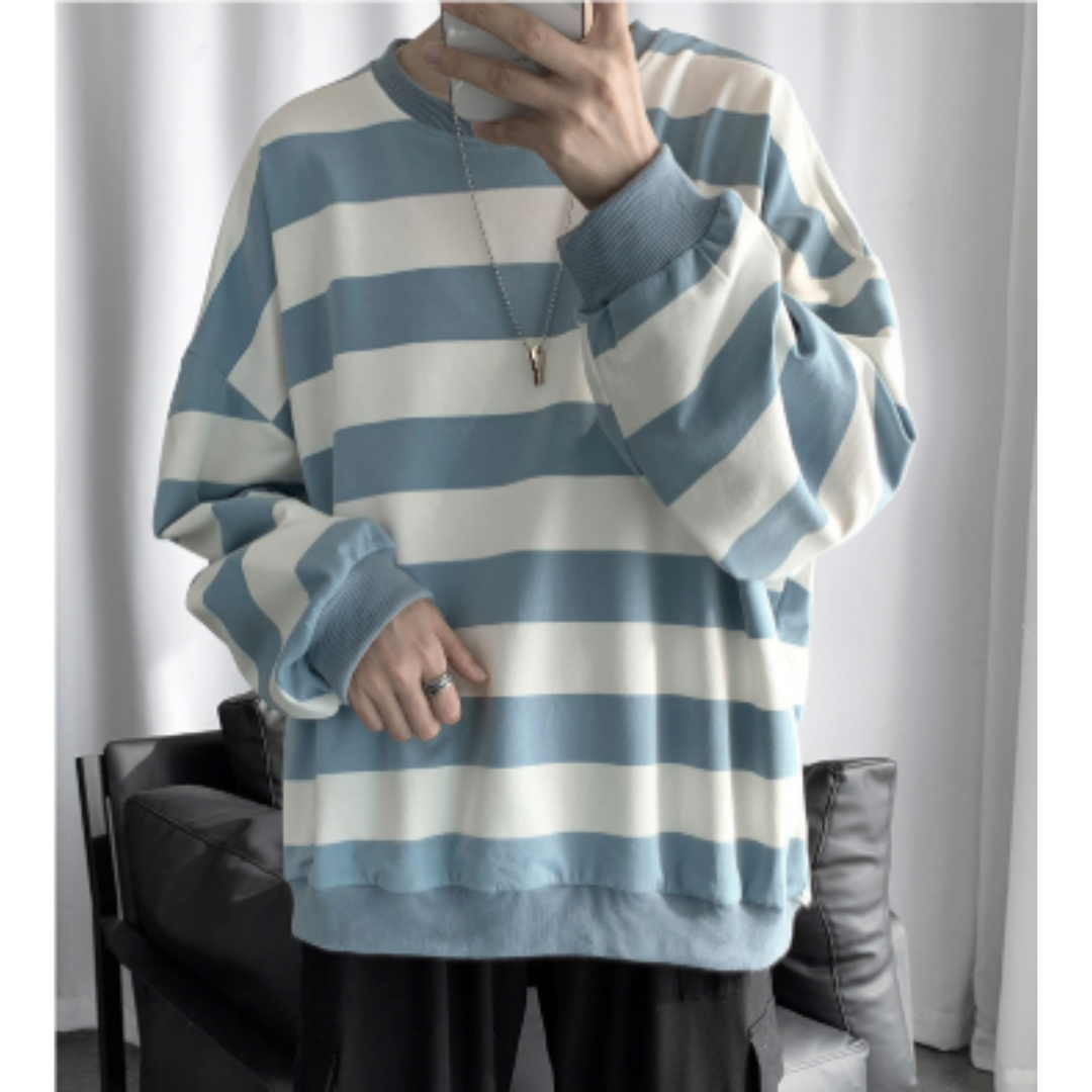 Monika | Oversize-Pullover mit breitem Streifenmuster