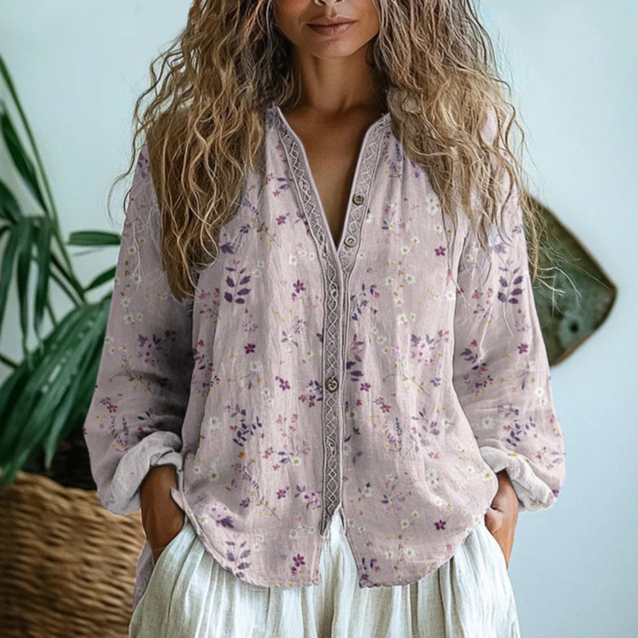 Ronja | Bestickte Bluse mit Blumenmotiven
