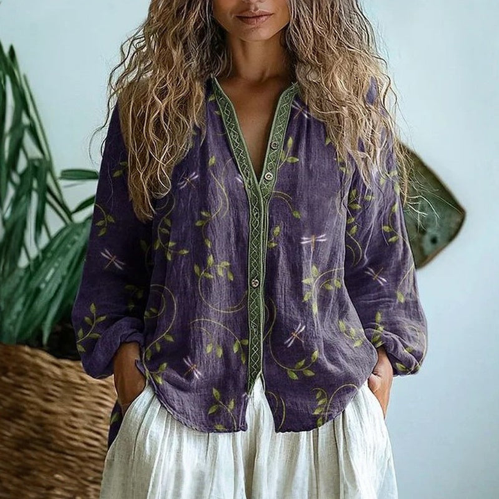 Ronja | Bestickte Bluse mit Blumenmotiven