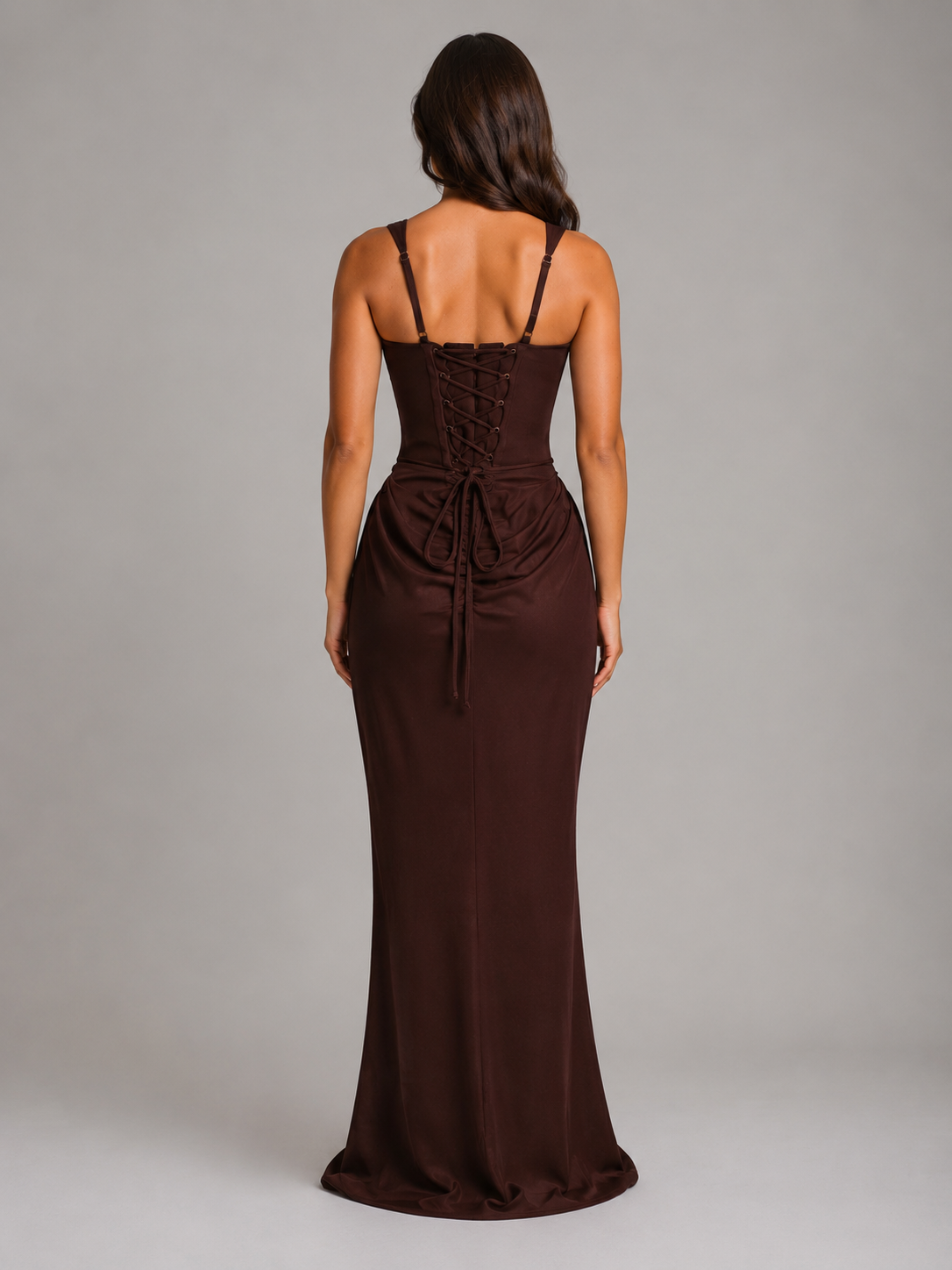Adriana | Drapiertes Maxikleid mit Korsagenoberteil