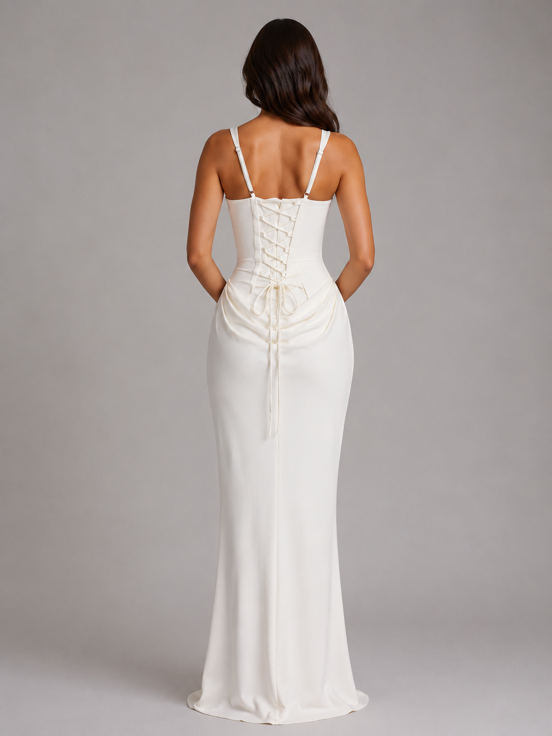 Adriana | Drapiertes Maxikleid mit Korsagenoberteil