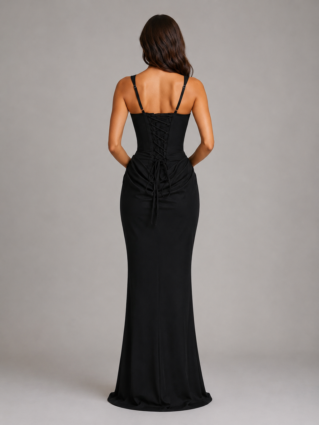 Adriana | Drapiertes Maxikleid mit Korsagenoberteil