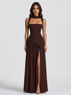 Kerstin | Asymmetrisches Maxikleid mit Beinschlitz