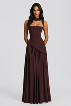 Kerstin | Asymmetrisches Maxikleid mit Beinschlitz