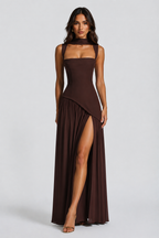 Kerstin | Asymmetrisches Maxikleid mit Beinschlitz