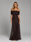 Konstanze | Off-Shoulder-Maxikleid aus Chiffon