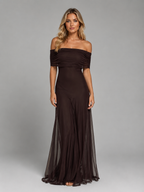 Konstanze | Off-Shoulder-Maxikleid aus Chiffon