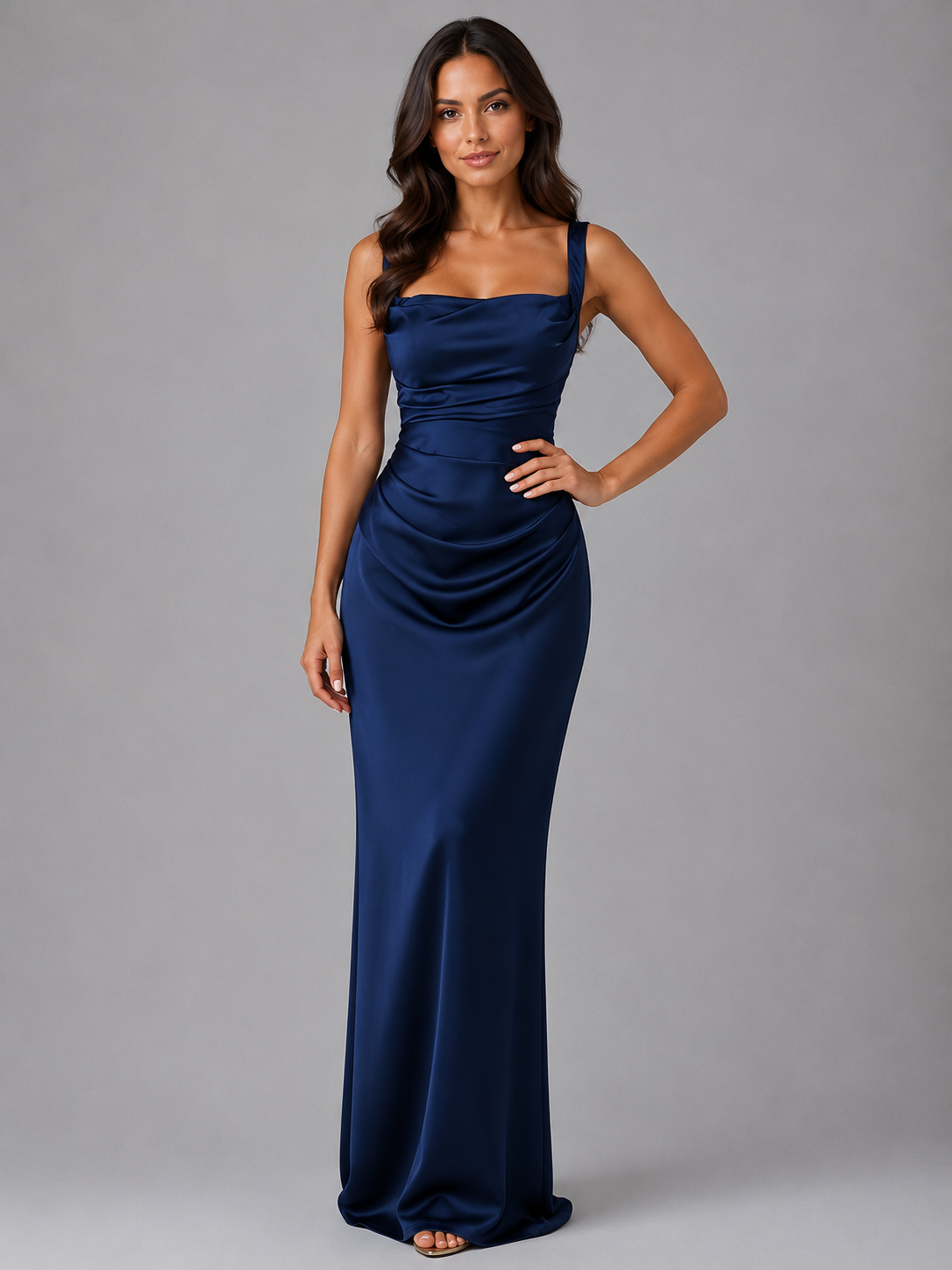 Marielle | Maxikleid mit Raffung an der Taille