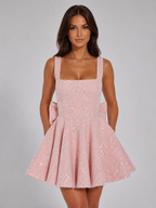 Friederike | Pailletten-Minikleid mit Schleife