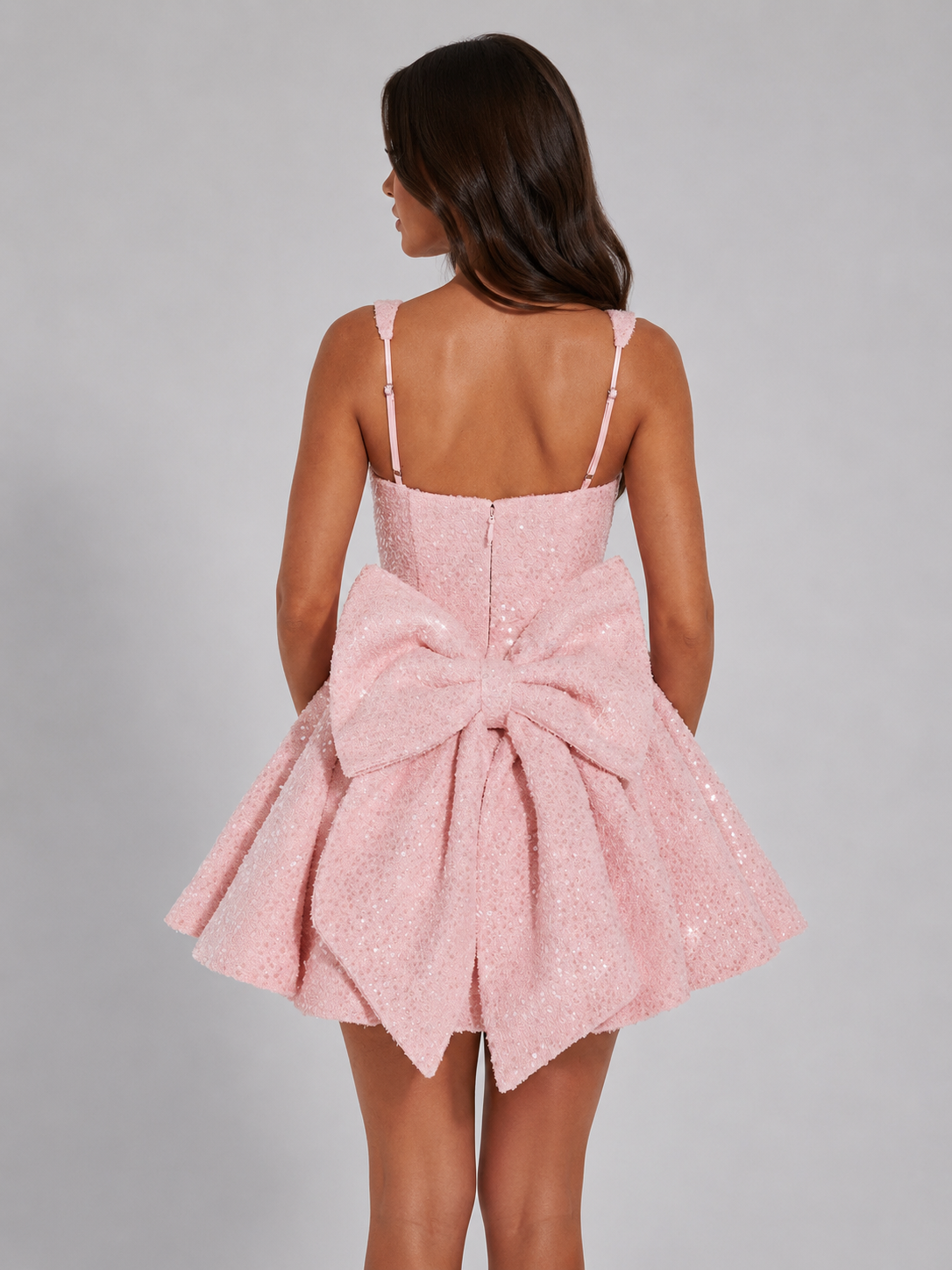 Friederike | Pailletten-Minikleid mit Schleife