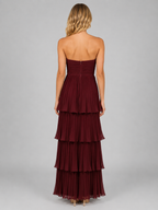 Henrike | Trägerloses Maxikleid mit Stufenrock