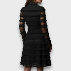 Tabea | Schwarzes Kleid mit transparenten Einsätzen