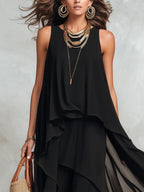 Lore | Chiffon-Maxikleid mit Stufenrock