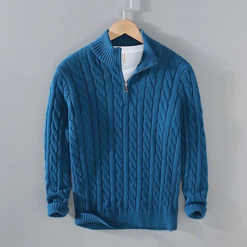 Adam | Eleganter Pullover mit halbem Reißverschluss