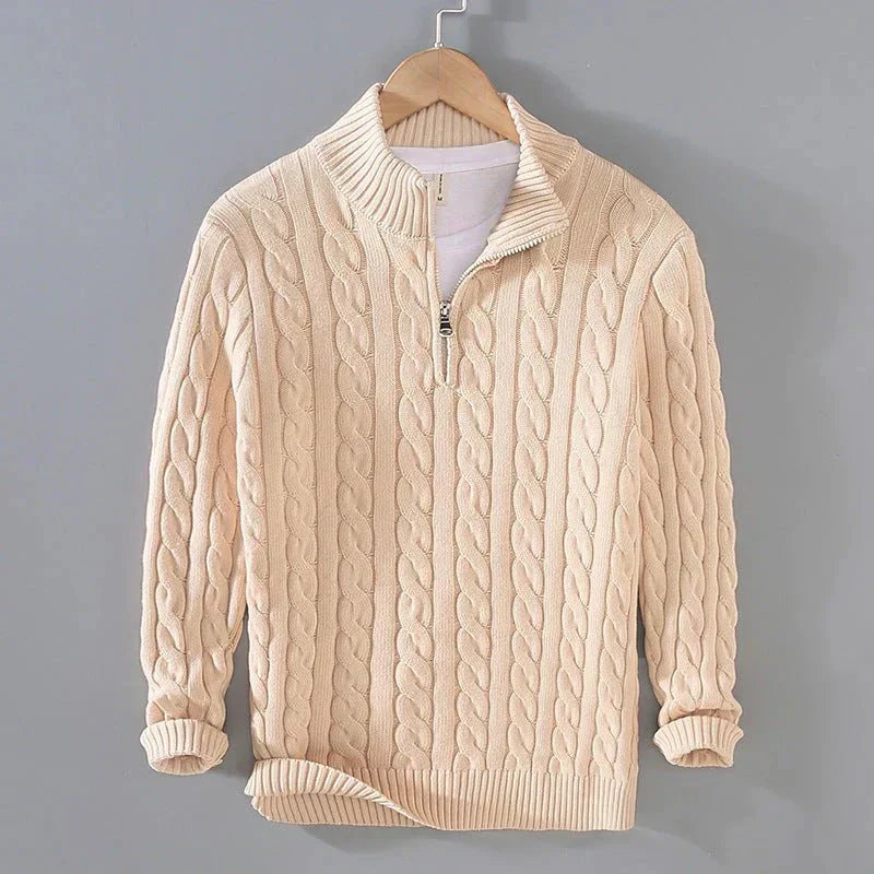 Adam | Eleganter Pullover mit halbem Reißverschluss