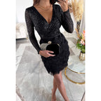 Rosa-Berta | Pailletten-Partykleid mit Fransen